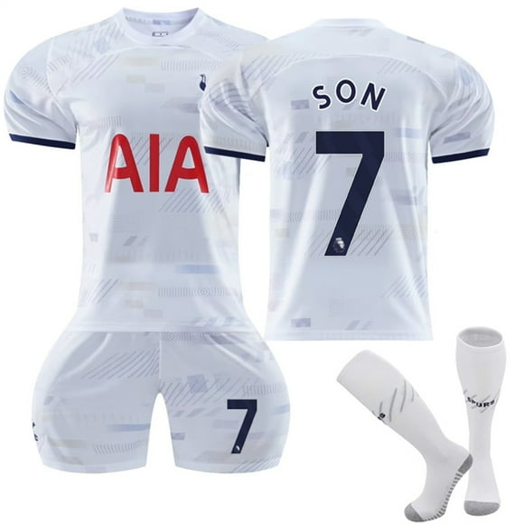 YKHSG 2023-2024 Tottenham Hotspur Home Shirt #7 Son Sportswear Soccer Jersey Activewear Set