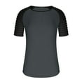 thumbnail image 4 of ITSAME Men's Raglan T-Shirt, Color Block Short Sleeve Round Neck 2025 Summer Fashion Causal Tee Dark Gray 3XL, 4 of 6