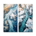 thumbnail image 2 of Designart "Majestic Aerial View Arctic Rivers and Icebergs II" Glacier Wall Art Set Of 2 - Country Blue Gallery Set For Office Decor, 2 of 6
