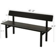thumbnail image 7 of BALANBO 2 Person Modern Farmhouse Wood Kitchen Dining Bench with Backrest, 48" Entryway Bench, Black, 7 of 7