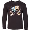 thumbnail image 3 of Inktastic Tragedy and Comedy Stage Masks Long Sleeve Youth T-Shirt, 3 of 5