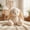 white  14.96 inches, variant on Matcha Green Bunny Plush Toy, Cute Long Floppy Ear Rabbit Stuffed Animal with Floral Inner Ears for Kids & Nursery Decor Children's soothing doll birthday present