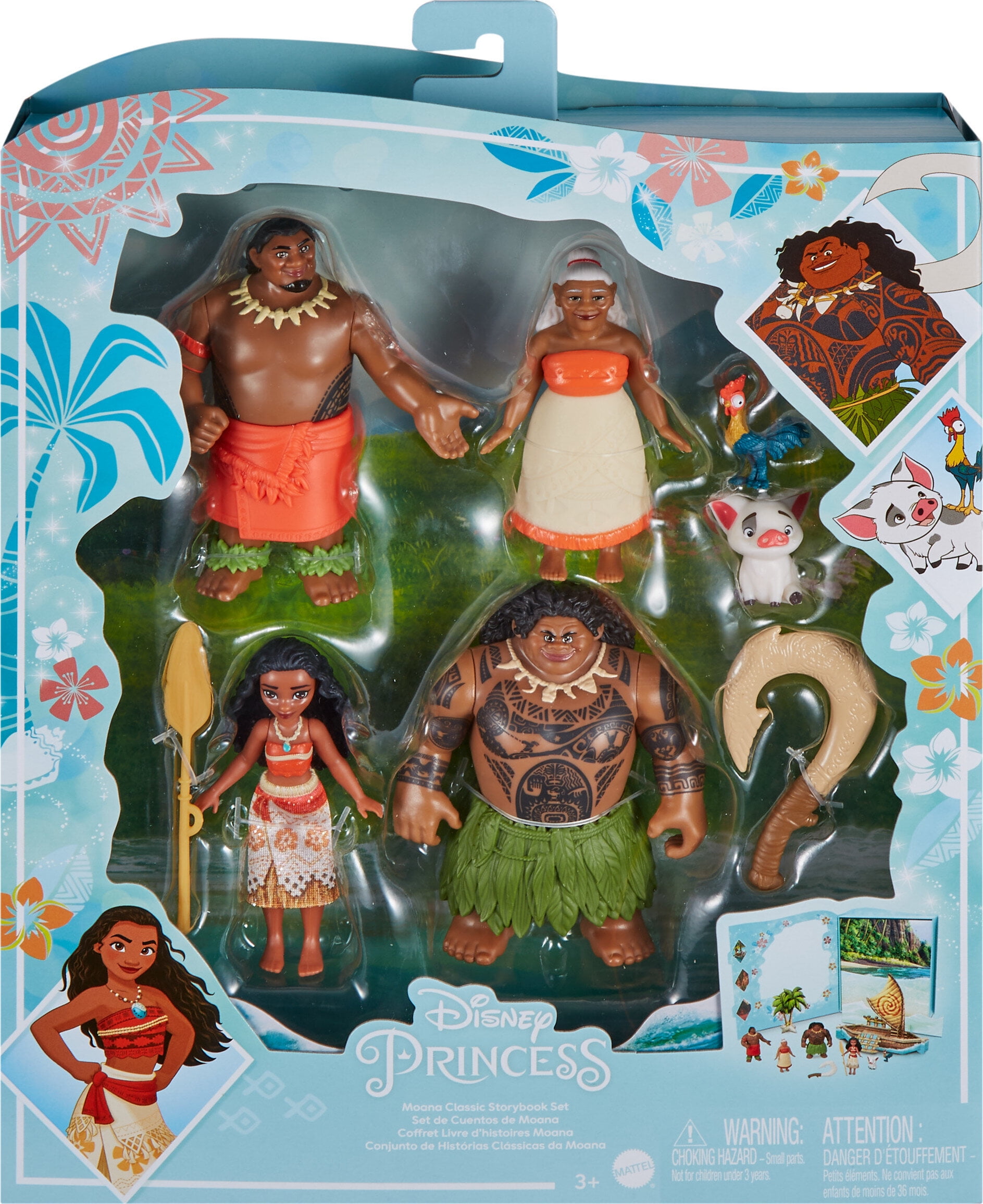 Disney Princess Moana Story Pack with 1 Moana Small Doll, 5 Character Figures and 1 Accessory