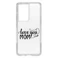 thumbnail image 1 of DistinctInk Clear Shockproof Hybrid Case for Galaxy S21 ULTRA 5G (6.8" Screen) - TPU Bumper Acrylic Back Tempered Glass Screen Protector - Love You Mom - Hearts, Arrow, 1 of 2