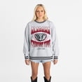 thumbnail image 4 of Women's Gameday Couture Ash Alabama Crimson Tide Oversized Fade Route Ringer Stripe Sweatshirt, 4 of 6