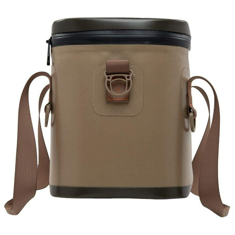 RTIC Soft Cooler 8, Tan, Insulated Bag, Leak Proof Zipper, Keeps