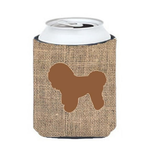 Bichon Frise Burlap And Brown Can Or Bottle  Hugger