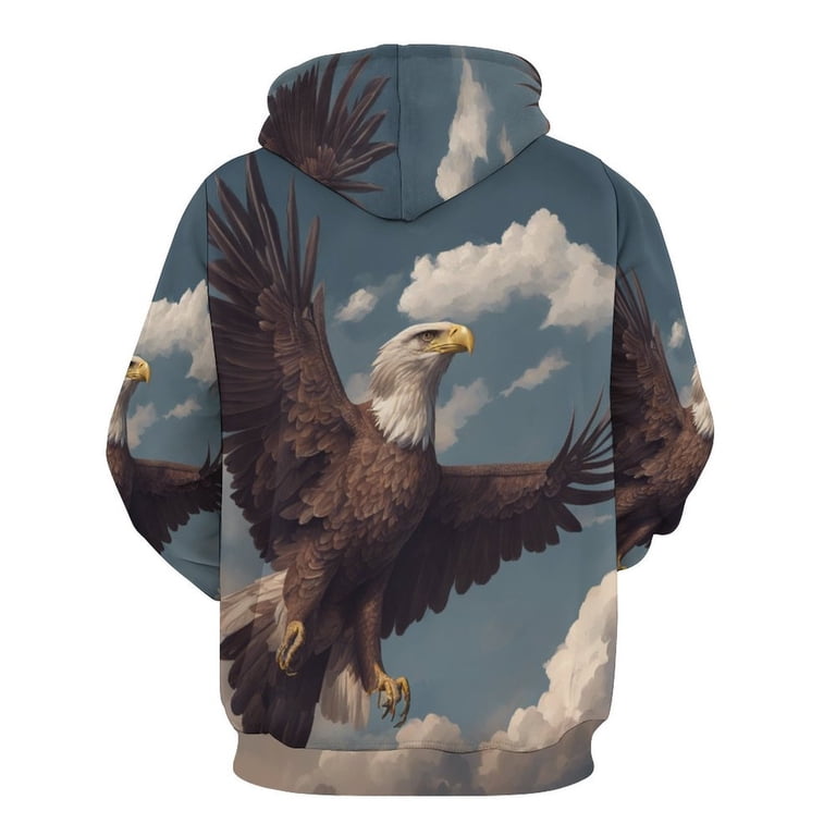 Eagle Hoodies Classic Oversized Pullover Hoodie Female Long Sleeve