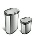 thumbnail image 4 of Nine Stars Automatic Kitchen Trash Can Combo, 13 Gallon + 3 Gallon Stainless Steel, Motion Sensor Hands-Free Soft-Close Lid Garbage Bin, Silver, 4 of 11