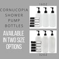 thumbnail image 7 of Cornucopia Brands Shower Pump Bottles (Set of 3, White); 16oz Plastic Pump Dispensers for Shampoo, Conditioner, and Body Wash, 7 of 7
