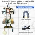 thumbnail image 5 of Bathroom Hanging Shower Caddy, Shower Organizer Shelves with 4 Hooks, Black, 5 of 7