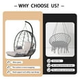 thumbnail image 5 of FKSLIFE Hanging Egg Chair with Leg Stand Indoor Outdoor Swing Egg Chair Hammock Basket Seat Chair with Cushion for Porch Balcony Garden Patio, 5 of 7