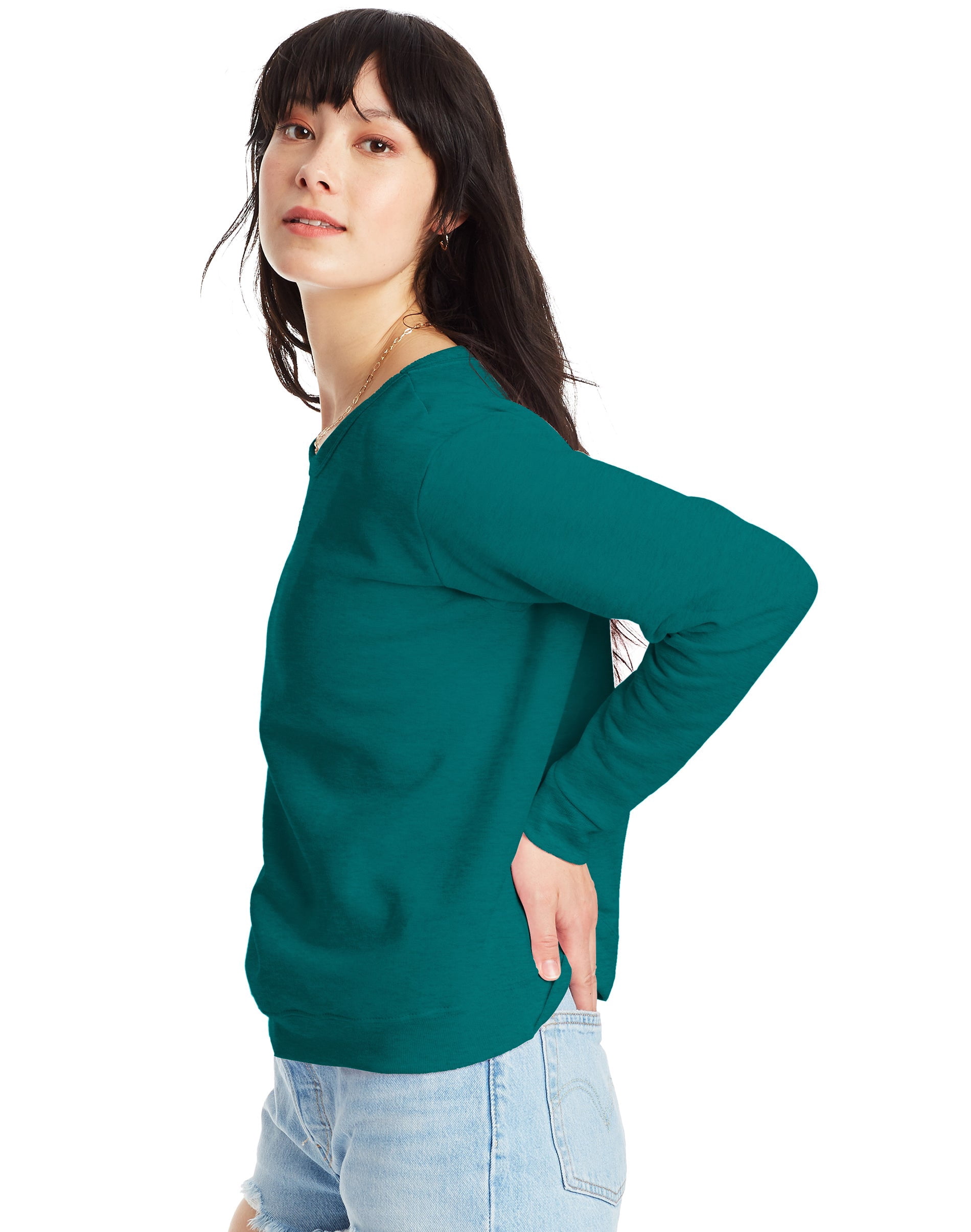 Hanes Women’s EcoSmart Cotton-Blend Fleece Crewneck Sweatshirt