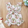 thumbnail image 3 of Yievot Easter Gift Newborn Girl Bodysuit Romper Bunny Floral Print Sleeveless Baby Jumpsuit Romper Clothing On Clearance 3-18 Months, 3 of 7