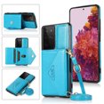 thumbnail image 1 of Wallet Case for Galaxy S21 Ultra, Detachable Crossbody Lanyard Strap PU Leather+Soft TPU Bumper Magnetic Clasp Back Flip Credit Card Slots Kickstand Cover for Samsung Galaxy S21 Ultra, Blue, 1 of 10