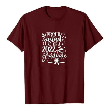 

Going Out Blouses for Women Graduation Season Short Sleeved Women s T-shirt Printed T-Shirt Top Women s Gift Corset Tops for Women Wine XXL