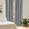 thumbnail image 2 of Ambesonne Chevron Curtains, 3D effect Zigzag Shapes, Pair of 28"x84", Multicolor, 2 of 5