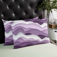 thumbnail image 4 of Purple Ombre Throw Pillow Covers, Modern Geometric Moire Abstract Art Soft Breathable Pillow Cases with Invisible Zipper for Sleeping, King Size Pillowcases for Couch Bed Sofa Chair 20x36 Inches, 4 of 6