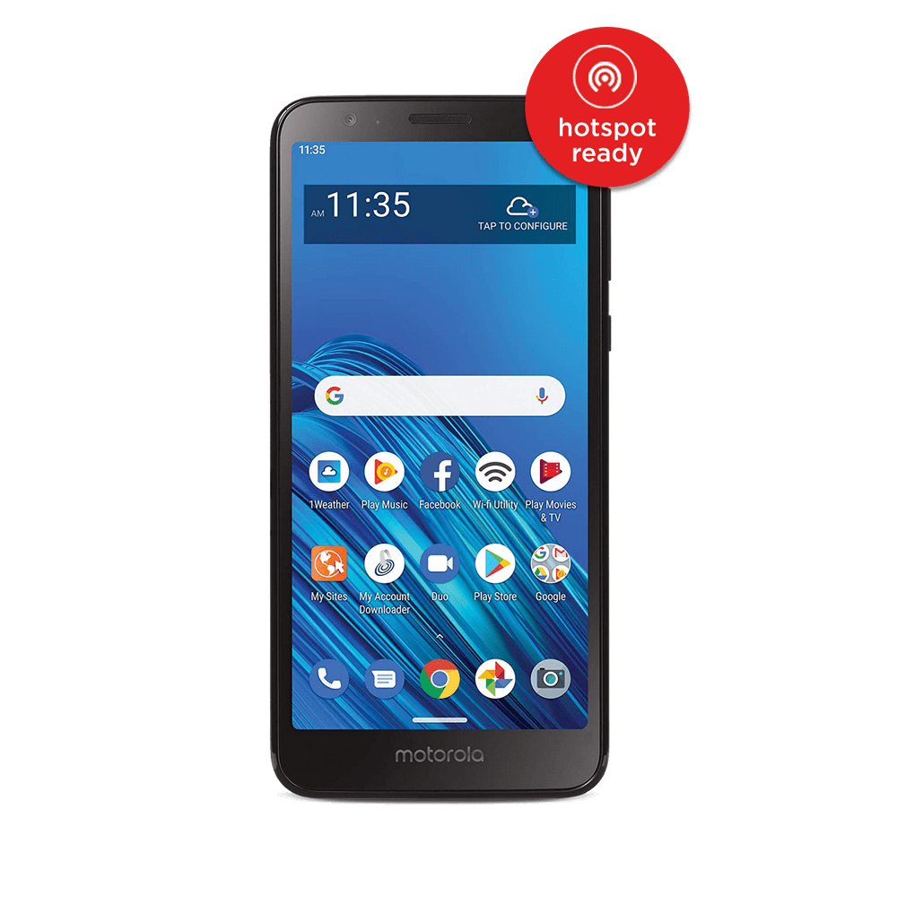 Tracfone Motorola e6, 16GB, Black Prepaid Smartphone