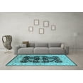 thumbnail image 3 of Ahgly Company Indoor Rectangle Oriental Light Blue Traditional Area Rugs, 7' x 9', 3 of 4