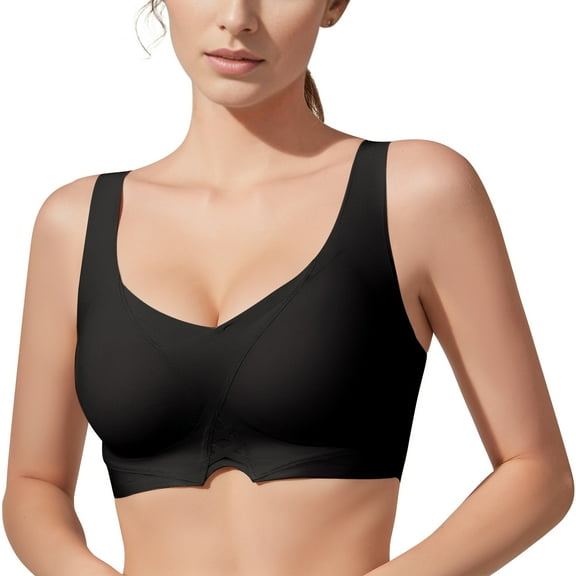 Full Coverage Lift Bras for Women Seamless Push Together Everyday Bras Without Underwire Padded Bustier Bra T Shirt Bras
