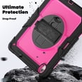 thumbnail image 4 of Case for iPad Air 13 Inch M3 2025 / M2 2024 12.9 inch (3rd/4th Gen) with Screen Protector, 360 Degree Rotating Kickstand Hand Strap Shockproof Cover with Shoulder Strap, Rose PC, 4 of 7