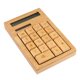 thumbnail image 2 of EeaseMX Calculadora retro de 18 teclas, creativa, hecha de bambú, con herramientas de cálculo, portátil, solar, accesorio de aprendizaje para oficina (patrón de ángulo recto), 2 of 7