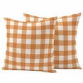 thumbnail image 2 of Pack of 2 Outdoor Pillow Covers 20x20 Inch Waterproof Orange Plaid Throw Pillow Covers,Decorative Couch Pillow Case Sham Gradient Geometric Buffalo White Checkered Patio Pillowcases Cushion Cover, 2 of 8
