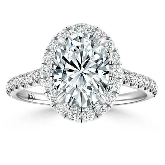 OM-RE Oval Cut White Diamond Solitaire Engagement Ring in 10k Gold, 1 ct
