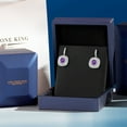 thumbnail image 6 of Gem Stone King Purple Amethyst Dangle Earrings for Women | 3.12 Cttw | Gemstone Birthstone | Round 6MM, 6 of 6