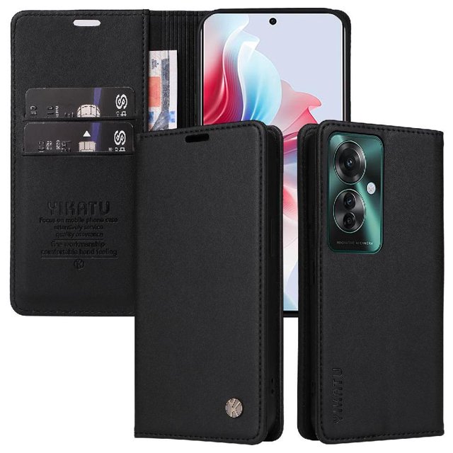 Funda para OPPO Reno 11F 5G Estuche de Cuero PU Tipo Cartera con Ranuras para Tarjetas y Cierre Magnético