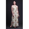 thumbnail image 4 of Bimba Floral Women Printed Crew Neck Side Slits Halter Dress Long Evening Gown-X-Large, 4 of 6