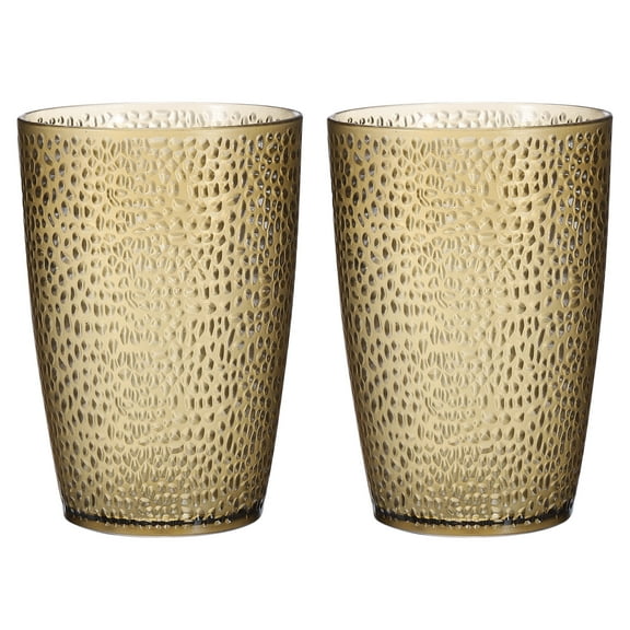 Uxcell 13oz Acrylic Drinking Glasses, 2Pack Plastic Reusable Tumblers Drinkware for Home Outdoors, Coffee