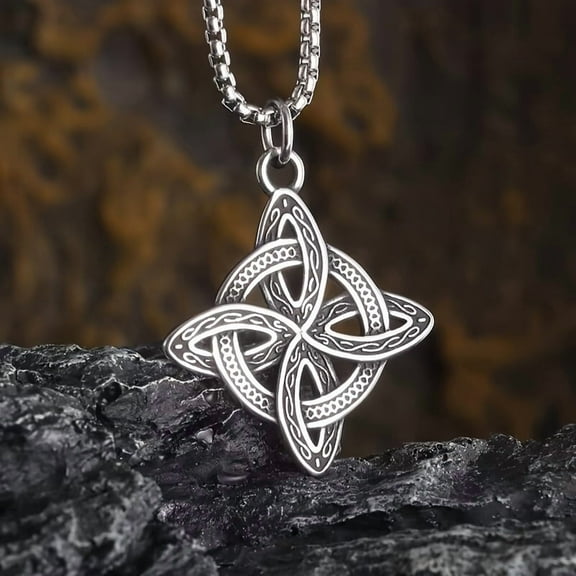 [Women's Magic Knot Necklace Jewelry] Wiccan Witch's Knot Necklace For Women's Magic Knot Pagan Pendant Irish Celtic Knot Lucky Amulet Jewelry Gift