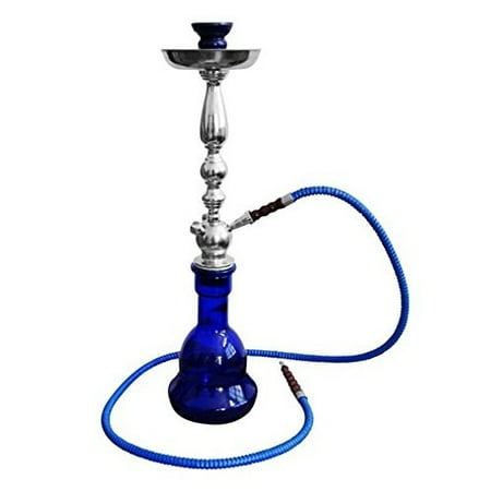 VAPOR HOOKAHS PARADOX 24” COMPLETE HOOKAH SET: Portable Modern Hookahs with multi hose capability from a Single Hose shisha pipe to 2 Hose, 3 Hose, or 4 Hose narguile pipes (Blue (Best Rechargeable Shisha Pen)