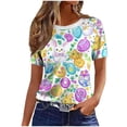 thumbnail image 5 of Hxlamzoo Women Religious Easter Jesus Shirt Short Sleeve Christian Gifts 2026 Easter Day Tops Funny Jesus Cross Printed Tee Blouse, 5 of 5