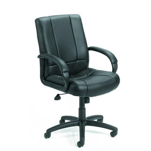 UrbanPro Contemporary Mid-Back Executive Leather Office Chair in Black