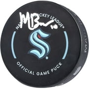 Matty Beniers Seattle Kraken Autographed Official Game Puck - Fanatics Authentic Certified