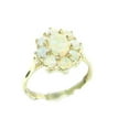 thumbnail image 1 of LBG British Made 14k White Gold Natural Opal Womens Anniversary Ring - 33 size options - Size, 1 of 6