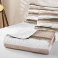 thumbnail image 4 of Erosebridal Abstract Watercolor Quilt King, White Brown Ombre King Coverlet Set, Reversible 3-Piece 1 Bedspread and 2 Pillowcases, 4 of 7