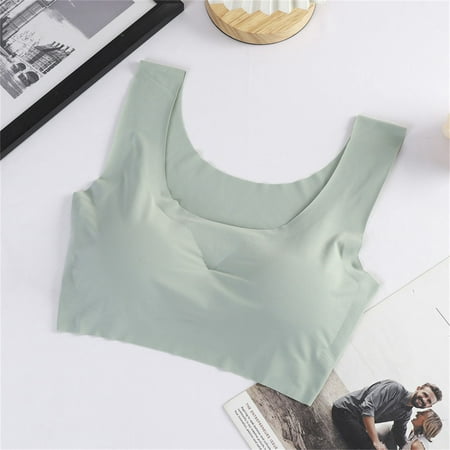 Baodmurt Wireless Bras for Women Lounge & Sleep Adaptive Lingerie  Underwear  Green 38B