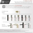 thumbnail image 2 of Stylish 20 ¼" White Porcelain Top Mount Rectangular Bathroom Sink with 2 Overflow Rings P-210H, 2 of 11