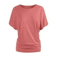 thumbnail image 6 of Summer Xunlbb Womens Plus Size Shirts Tops Short Sleeved Solid Color Casual Loose Fitting Women's Top Gift for Her, S-3XL, 6 of 6