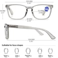 thumbnail image 2 of KOOSUFA Blue Light Blocking Reading Glasses +4.00 Women Men Spring Hinge Rectangle Computer Eyewear Readers Eyeglasses Transparent Grey, 2 of 7