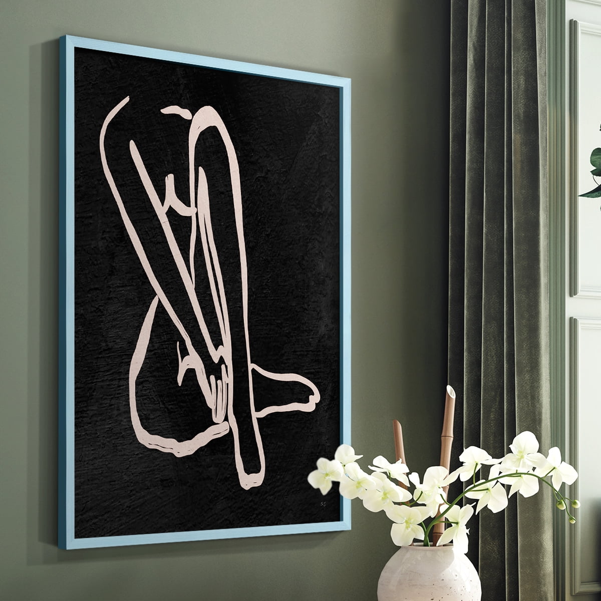 Figure in Dark I in Paper Solid Wood 11 x 14 Framed Print