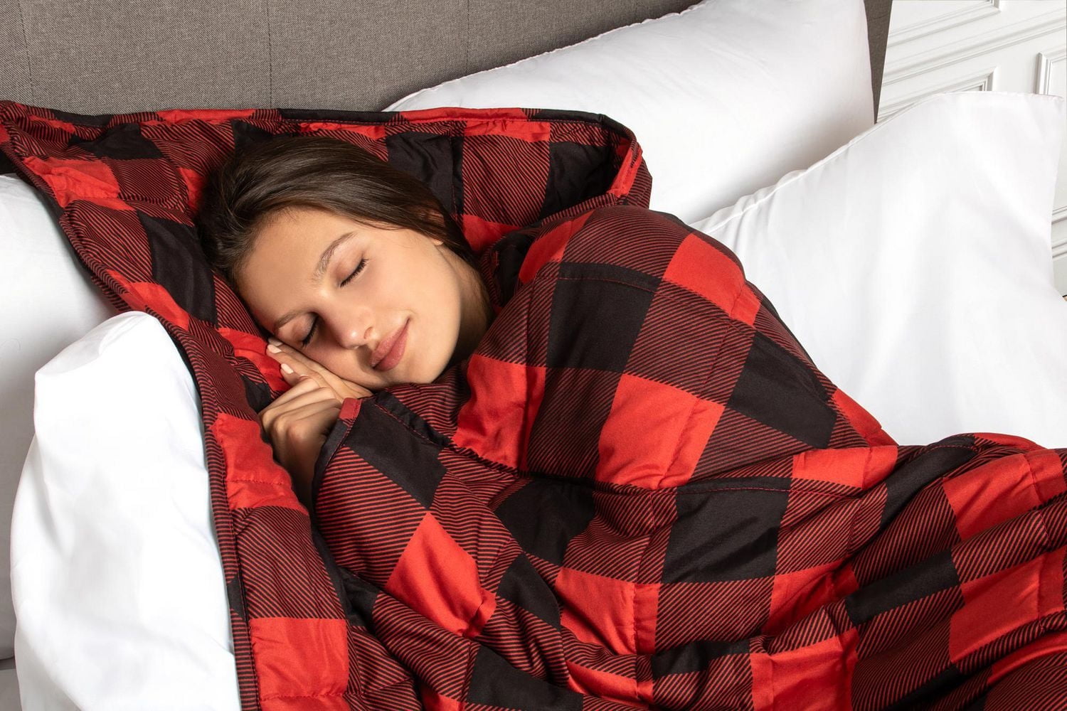 Safdie & Co. Weighted Blanket Red Black