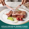 thumbnail image 2 of vancasso 60 Piece Silverware Sets , Stainless Steel Knife and Fork for 10，Rose Gold Round handle, 2 of 6