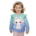 thumbnail image 2 of Yuyamidu Girls Puppy Sweatshirt Size 7-8 Y2K Graphic Crewneck Sweatshirt Ruffle Long Sleeve Top Lightweight Soft Workout Pullover Casual Fall Outfits, 2 of 7