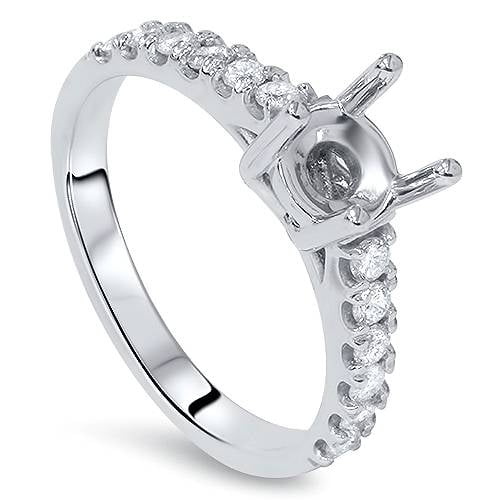 Pompeii 1/2ct SI Diamond Engagement Ring Mount 14K White Gold (G/H,SI1-SI2)