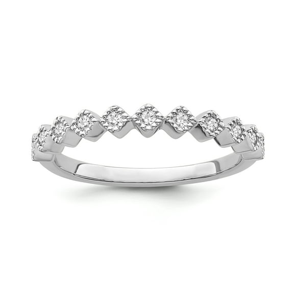 Araiya Fine Jewelry 10K White Gold Diamond Band Ring (1/8 cttw, I-J Color, I2-I3 Clarity) Size 9